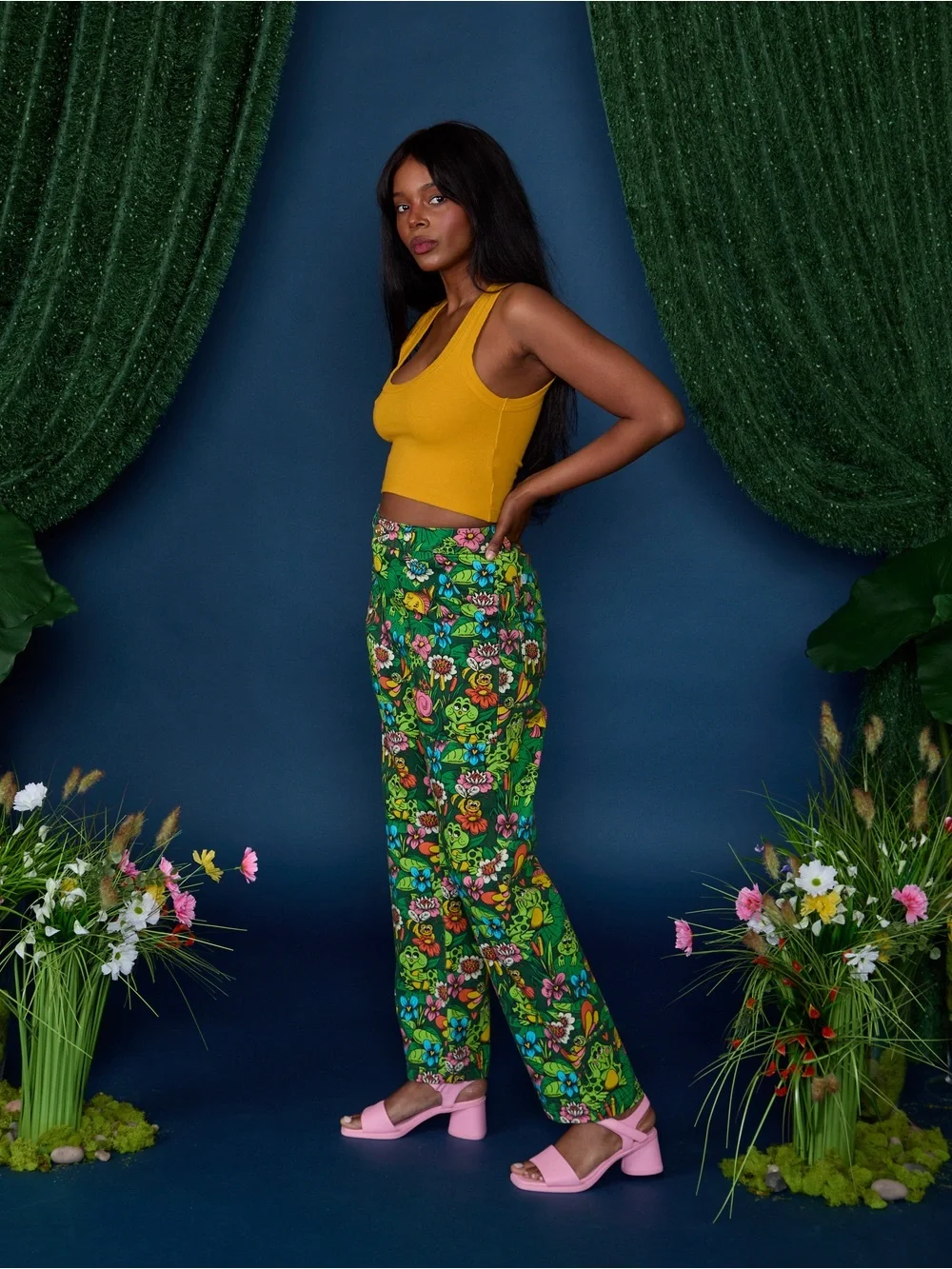NWOT! Big Bud Press WORK PANTS in POND PARTY Print - Picture 5 of 12